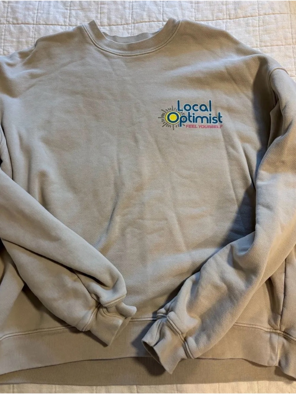 Madhappy Beige Crewneck with Multicolor Logo